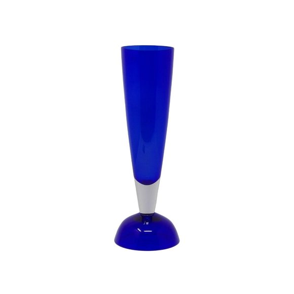 Vintage Cobalt Blue Glass Vase Made in Poland 12 3/8" H x 3 1/4" W - Picture 3 of 7